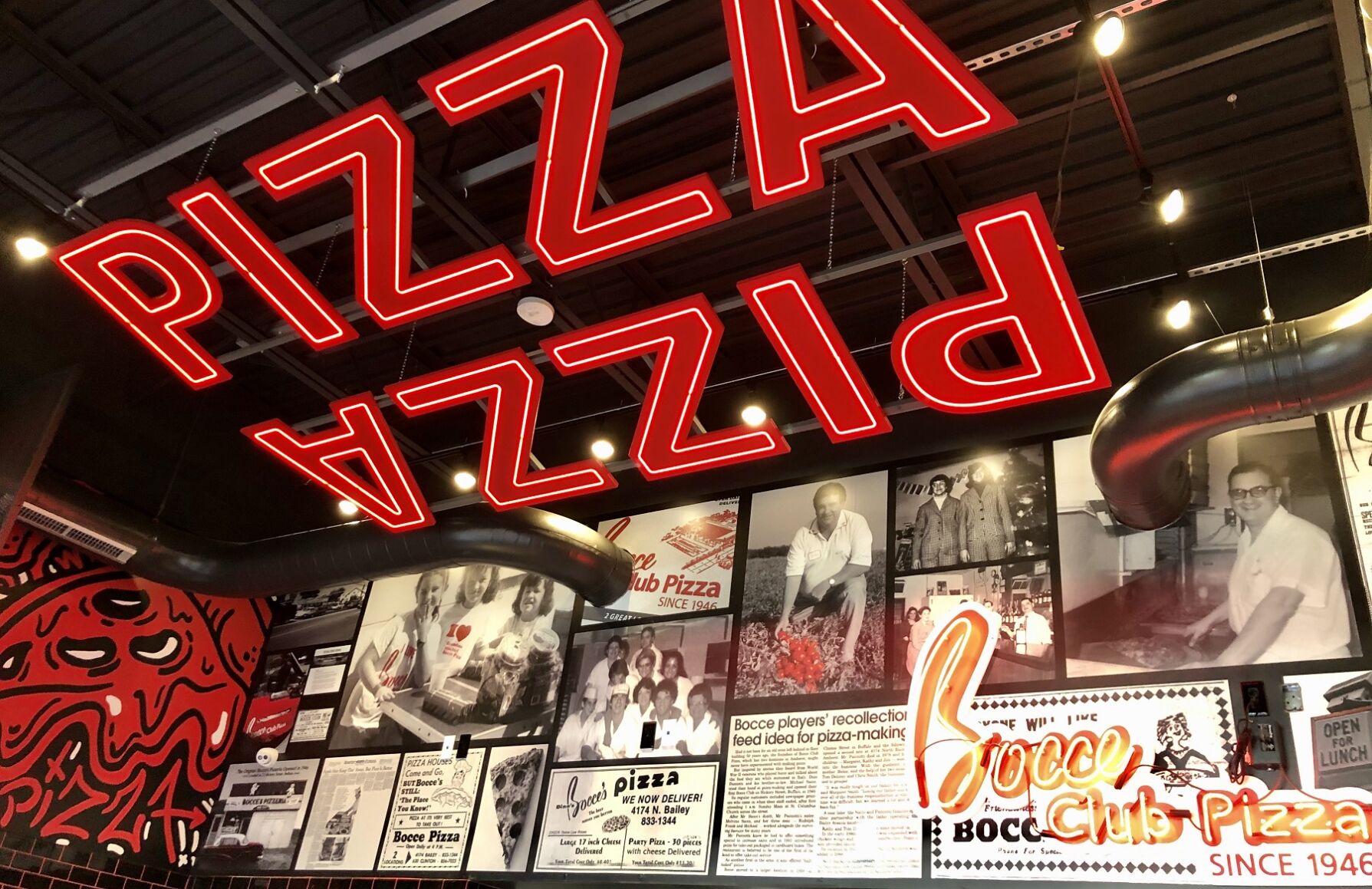 Bocce Club decor pizzeria